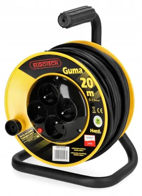 Produktbild von Elgotech Trommel-Verlängerungskabel 20m 4 Steckdosen Gummi