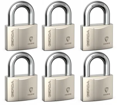 Produktbild von Gerda Secure Bügelvorhängeschloss 50mm, 6 Stück, 1 Schlüssel