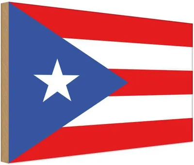 Produktbild von vianmo Holzschild 20x30 cm Puerto Ricos Rico Flagge Fahne Wappen