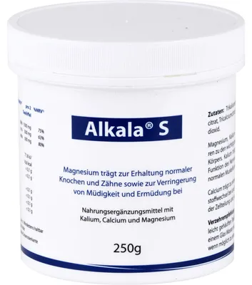 Produktbild von Alkala S Pulver zur Erhaltung normaler Knochen und Zähne sowie zur Verringerung von Müdigkeit, 250 g Pulver