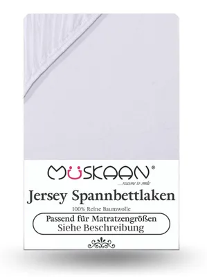 Produktbild von Jersey Spannbettlaken 90x200 cm - 100x200 cm Weiss - 100% Baumwolle