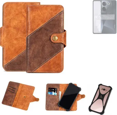 Produktbild von K-S-Trade Handyhülle Schutzhülle Bookstyle Case Wallet-Case kompatibel mit Tecno Camon 20 Cover Klapphülle Kantenschutz Smartphone dunkelbraun