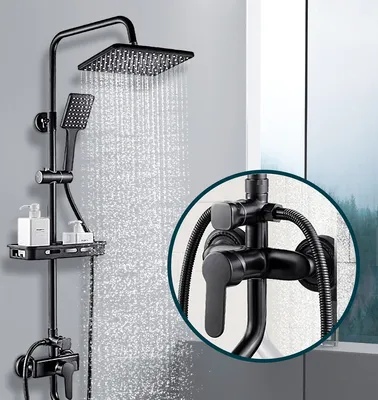 Produktbild von Sunnyme Sprchový systém z nehrdzavejúcej ocele Rain Shower Shower Set Sprchový stĺp z nehrdzavejúcej ocele s hlavovou sprchou, ručnou sprchou a sprchovou tyčou