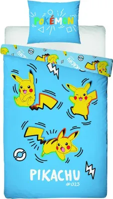 Produktbild von Pokemon Pikachu Mikrofaser Bettwäsche 2 tlg Set 135-140x200 63x63 cm