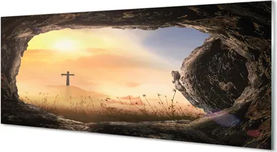 Produktbild von Glasbilder 125x50 Wandkunst Kreuz