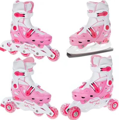 Produktbild von 4in1 Inlineskates/Triskates/Rollschuhe/Schlittschuhe Raven Balloon Pink 33-36