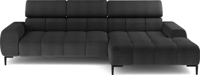 Produktbild von DOMO-HOME Ecksofa PLAZA L mit Elektrischer Sitzverstellung 300x216cm | U-Form Sofa mit Verstellbaren Kopfstützen | Hochwertiger Polsterung | Farbe schwarz Aphrodite | Rechts