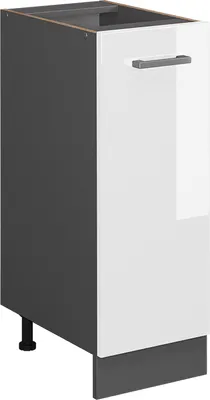 Produktbild von Apothekerschrank Vicco R-Line Weiß Hochglanz 30 cm ohne Arbeitsplatte, Model 37834