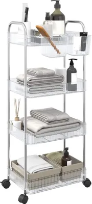 Produktbild von "2026 Promotion" Aufbewahrungswagen 4 Etagen Transparent 37x28x95 cm Acryl - Sonstige Handwerkzeuge CC24102