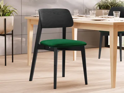 Obrázok produktu pre Čalúnená stolička do kuchyne CIBOLO 1 - čierna / zelená