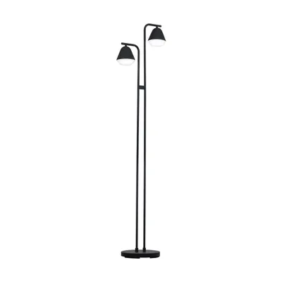 Obrázek produktu pro EGLO stojací lampa Palbieta, průmyslová stojací lampa, stojací lampa z oceli a plastu, lampa do obývacího pokoje v černé barvě, satinovaná, krokový vypínač, GU10