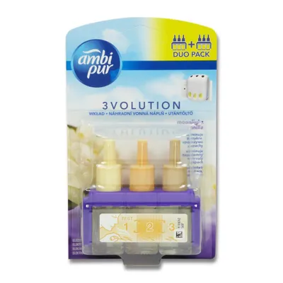 A product package for Ambi Pur 3volution air freshener refills.