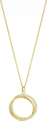 Produktbild von Celesta Silber Halskette 925/- Sterling Silber 42+3cm gelb Zirkonia weiß 358241154
