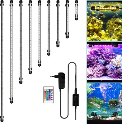 Image de TolleTour 48cm LED aquarium lumière de la lune sous-marine RGB lampe aquarium mollusques