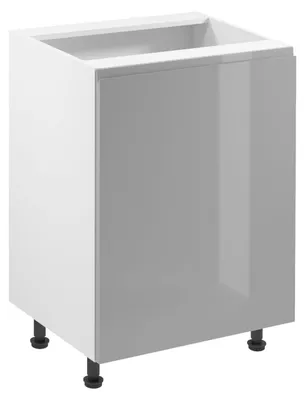 Obrázek produktu pro Dolní jednodveřová skříňka ARBOR - šířka 60 cm, lesklá šedá / bílá, pravé provedení