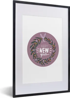 Produktbild von MuchoWow® MuchoWow® Gerahmtes Poster Sprichwörter - Zitate - 'Frohes neues Jahr 40x60 cm - Poster mit zchwarzem Bilderrahmen - Poster in Rahmen