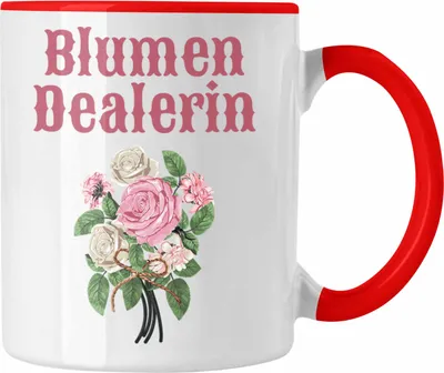 Produktbild von Trendation - Blumen Dealerin Floristin Floristik Geschenk Abschluss Ausbildung Blumen Verkäuferin Geschenkidee Lustig (Rot)