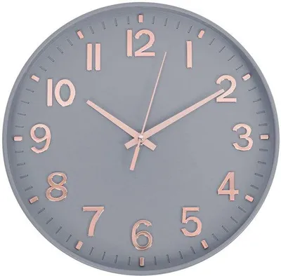 Image de Horloge murale silencieuse de 30 cm avec chiffres arabes, pour le salon, la cuisine, le bureau ou la chambre à coucher (gris et or)