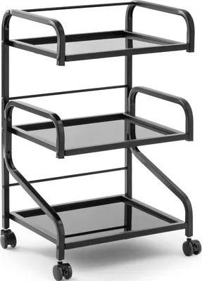 Immagine prodotto di Carrello cosmetico physa - 3 ripiani in vetro - 40 x 50 x 82 cm - Nero