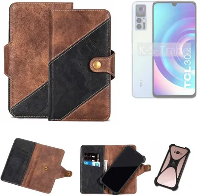 Produktbild von K-S-Trade Handyhülle Schutzhülle Bookstyle Case kompatibel mit TCL 30 5G Klapphülle Cover Hülle Schutztasche 1x
