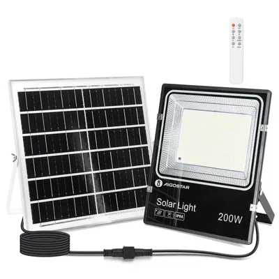 Produktbild von Aigostar-Solar LED Strahler Außen mit Große Solarpanel,5 m Kabel,Dimmbar 3000K/4500K/6500K,16000mAH,Große Batteriekapazitä,IP66