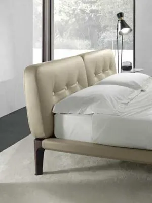Produktbild von Moderne Doppelbett Schlafzimmer Beige Bett Möbel Holz Design Betten Prianera