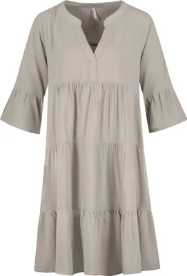 Produktbild von Sublevel Kleid mit V-Ausschnitt und Rüschensaum, Dreiviertelarm Größe: XXL