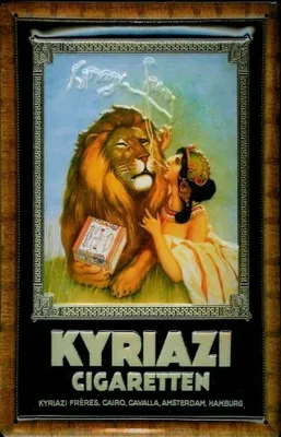Produktbild von Blechschild Kyriazi Cigaretten Löwe Zigaretten Schild Nostalgieschild