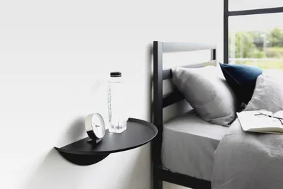 Produktbild von Tower WallMounted Shelf Round, Black, Steel/ABS Resin, 40 x 22 x 11.7 cm