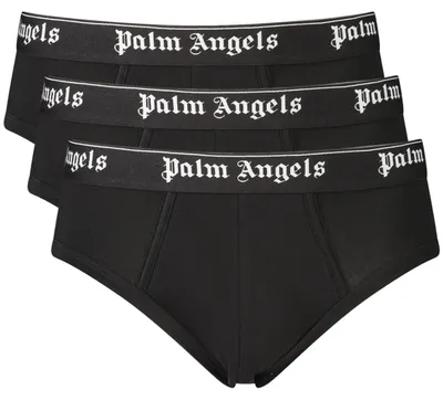 Produktbild von Klassische Herren Slips im Dreierpack - Schwarz mit Logo-Druck