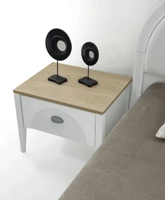 Obrázek produktu pro Moderní noční stolek Dřevěný povrch Stylový design Bílý nábytek do ložnice
