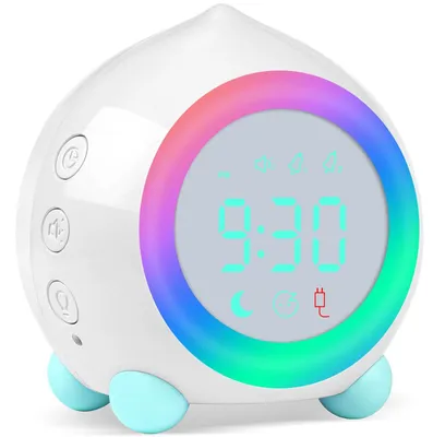Digitaler Kinderwecker mit LED-Nachtlicht, Snooze, Temperatur, 12/24h