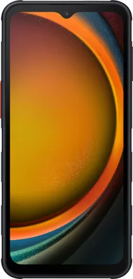 A smartphone with a colorful abstract wallpaper displayed on the screen.