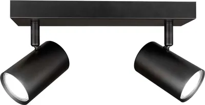 Produktbild von Ledvion LED Deckenstrahler Schwarz 2-Licht Rechteck GU10 3W Kaltweiss