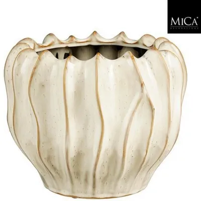 Produktbild von Mica Decorations Pflanzen-/Blumentopf Thom - cremefarben - Keramik - 25 x 31 cm