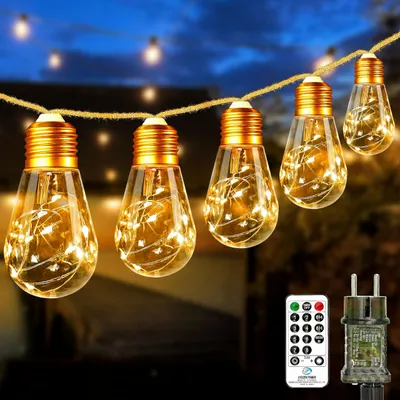 Imagen del producto de Guirnalda de luces LED para exteriores, con control remoto, de 9 metros