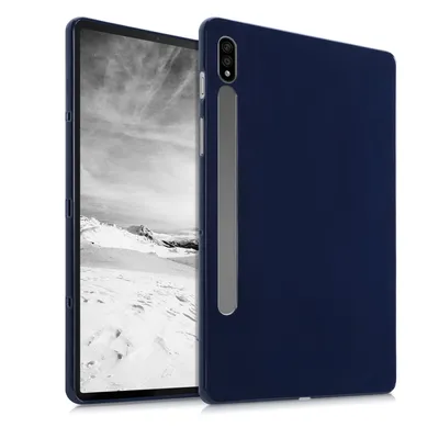 Produktbild von kwmobile Schutzhülle kompatibel mit Samsung Galaxy Tab S10/S9FE/S9/S8/S7 - Hülle Silikon - Tablet Cover Case Dunkelblau