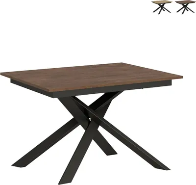 Produktbild von ITAMOBY - Ausziehtisch 120/180x90 cm Ganty Nussbaum mit passender Kante zur Platte Gestell und Füße Anthrazit