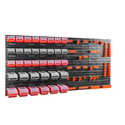 Image de 36 pcs. Bac avec couvercle + étagère murale 160 x 80 cm, bacs gerbables bacs à bec Système de stockage