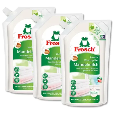 Produktbild von Frosch Weichspüler Mandelmilch 1 Liter pflegend mit Mandelmilch (3er Pack)