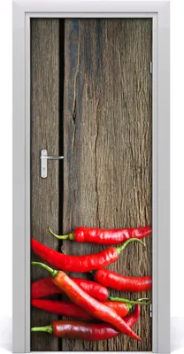 Produktbild von Tulup Türaufkleber 75x205 cm Dekorative Aufkleber Selbstklebend Wasserdichte Tapete Abnehmbar Schlafzimmer Wohnzimmer Wohnkultur - Chilischoten