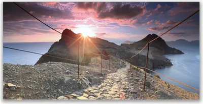 Produktbild von Glasbilder 140x70 Wandbild Druck auf Glas Trampelpfad Sonne Landschaft