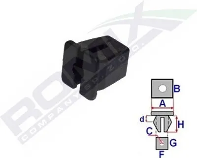 Produktbild von 10x ROMIX C70115 Clip motorseitig, Kofferraum, Innenraumverkleidung