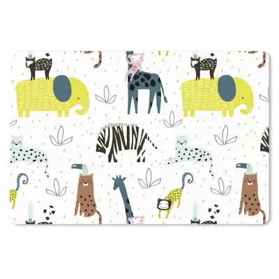 Produktbild von MuchoWow® Mauspad Mousepad Tiere - Dschungel - Pastell - Kinder 27x18 cm - Mousepads - Maus Mat - Pad - Mausunterlage - Büroartikel - Desk Matten
