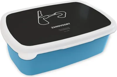 Produktbild von KitchenYeah® Lunchbox Brotzeit Brotdose 17x11 cm Zandvoort - Formel 1 - Schwarz Kinder Brotzeitdose - Lunch - Kunststoff - Brotbüchse - Sandwichbox - Lunchbox für Kinder