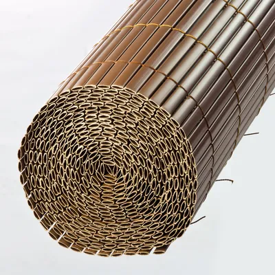 Obrázok produktu pre Clona na plot, bambusová rohož z PVC 100x500 cm, hnedá