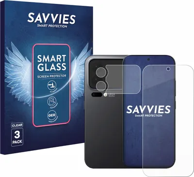 Produktbild von 3x Savvies Schutzglas Folie für Xiaomi 17 Pro (Display+Kamera) 9H Panzer Schutzfolie Glas Displayschutz klar transparent