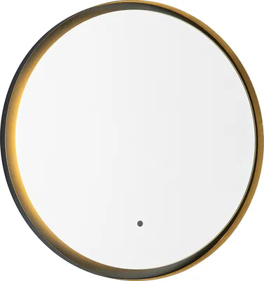 Produktbild von QAZQA - Modern Moderner Bad I Badezimmerspiegel schwarz inkl. LED und Touchdimmer - Pim Touch-funktion Dimmer I Dimmbar - Glas Rund - I (nicht austauschbare) LED