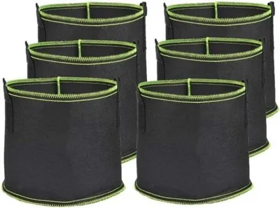 Image de 6 sacs de culture de plantes de 4,67 gallons en tissu non tissé, sacs de culture respirants avec poignées pour fleurs et légumes
