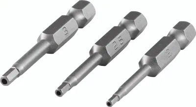 Produktbild von wolfcraft GmbH 4006885126305, 3 Stück(e), Sicherheitssechskant (metrisch), 2,2.5,3 mm, 50 mm, 25,4 / 4 mm (1 / 4")